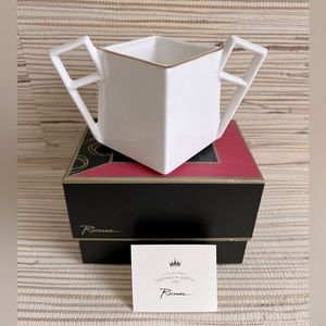 NIB Rosanna Bubbly Bar Geometric Shape Gravy Sauce Serving Bowl Dish White Gold